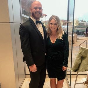 Green velvet dress size small